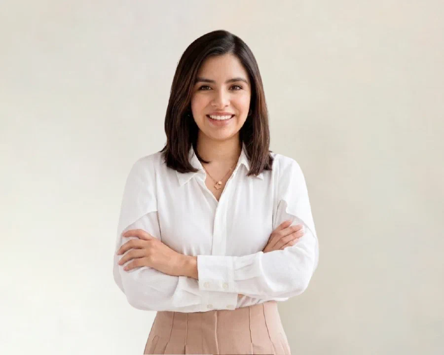 Portrait of Gianina Caballero, founder of Lumiveris